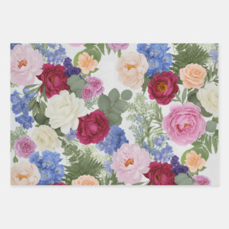 Feuille De Papier Cadeau Vintage Garden Peony and Rose Floral