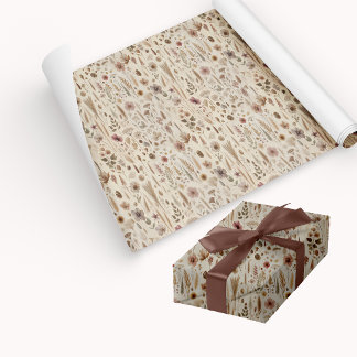 Feuille De Papier Cadeau Vintage Herbarium Pressed Flower Wrapping Bundle