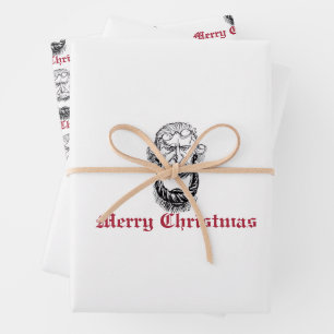 Feuille De Papier Cadeau Vintage Jacob Marley Dickens Un chant de Noël
