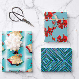 Feuille De Papier Cadeau Vintage Noël boîte cadeau cadeau or parties scinti