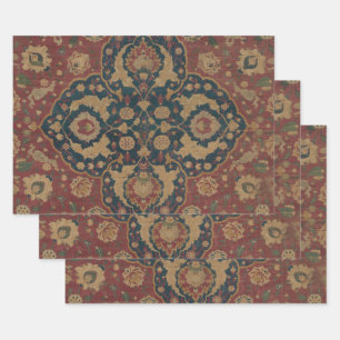 Feuille De Papier Cadeau Vintage Oriental Perse Motif rouge