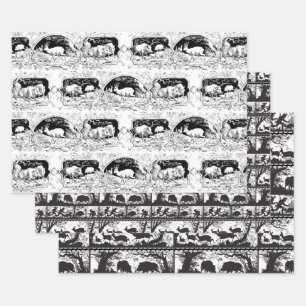 Feuille De Papier Cadeau Vintage Outdoorsman allemand de la forêt animale