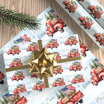 Feuille De Papier Cadeau Vintage Red Christmas Truck USA Drapeau Patriotiqu<br><div class="desc">Cartes de Noël vintage Camion Rouge Célébrez les Fêtes avec charme patriotique Répandez la joie et réjouissez festivement cette saison avec nos Cartes de Noël Vintage Camion Rouge. Parfaitement inspirées de l'esprit d'un pays d'hiver rustique, ces cartes présentent un charmant camion rouge orné d'un sapin de Noël à l'arrière, sur...</div>