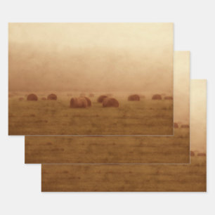 Feuille De Papier Cadeau Vintage russophone Hay Bales