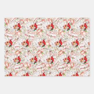 Feuille De Papier Cadeau Vintage Santa Wrapping Paper Sheet Set, Santa