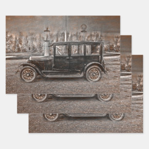 Feuille De Papier Cadeau Vintage Sepia Vieux Vieux-Rustiques Sepia Vieux-No