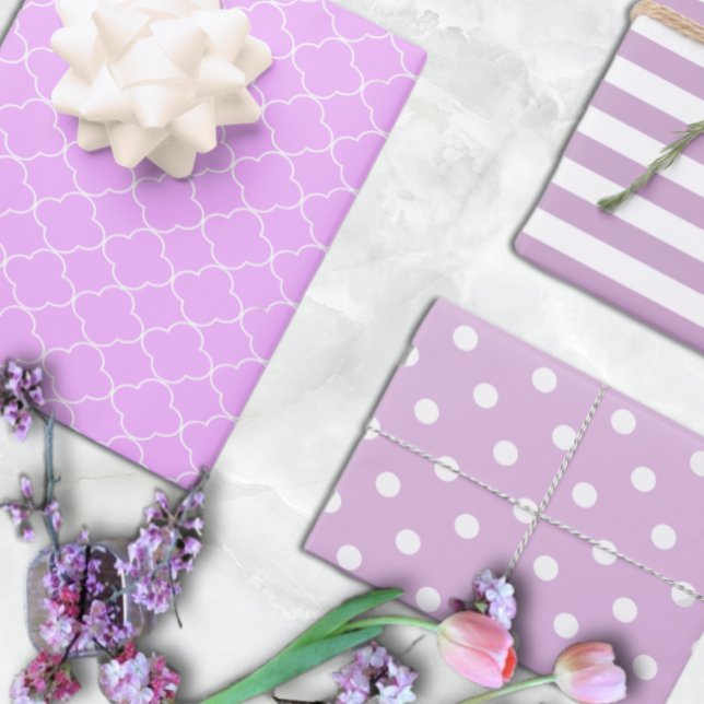 Feuille De Papier Cadeau Violet clair Motif (Créateur téléchargé)