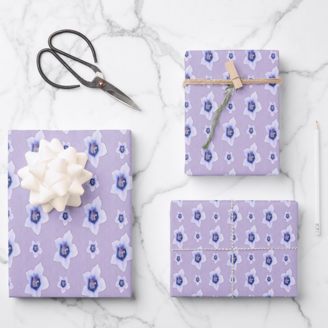 Feuille De Papier Cadeau Violettes Douces Sucrées  (Recto)