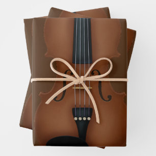 Feuille De Papier Cadeau Violon de Trompe L'oeil Viola Instrument de musiqu