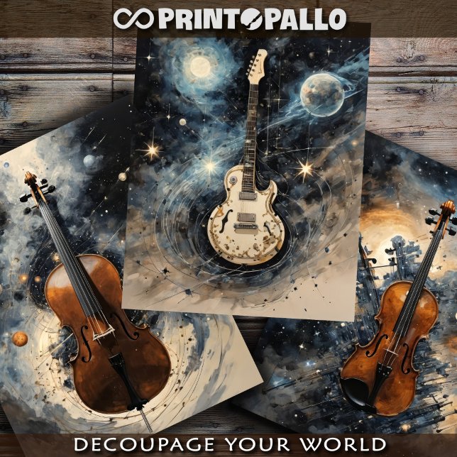 Feuille De Papier Cadeau Violoncelle, guitare violon: instruments de musiqu (Créateur téléchargé)