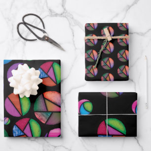 Feuille De Papier Cadeau Vitrail moderne Noël traditionnel