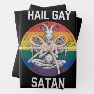 Feuille De Papier Cadeau Vive Gay Satan Drôle Gothique Gothique Chèvre LGBT