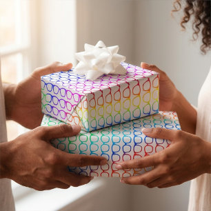 Feuille De Papier Cadeau Voir la vie avec des lunettes arc-en-ciel de coule