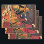 Feuille De Papier Cadeau Voiture volant vintage de science fiction futurist<br><div class="desc">illustration vintage image de science-fiction voyage et transport avec un livre classique retro sci fi milieu urbain avec une ville de l'avenir. Les bâtiments architecturaux sont en forme de cônes et les véhicules volent dans le ciel comme des oiseaux tandis que la foule se déplace à travers la métropole.</div>