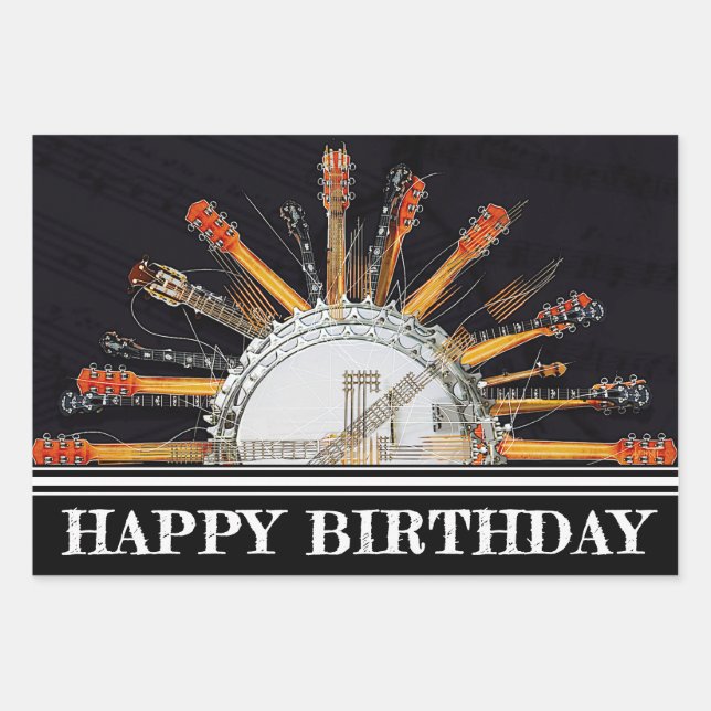 FEUILLE DE PAPIER CADEAU VOS CHAÎNES DE GUITARE AU SOLEIL (Devant 3)