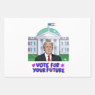 Feuille De Papier Cadeau Vote Trump - audacieux patriotique