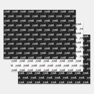Feuille De Papier Cadeau Votre âge Numéro personnalisé Motif - Noir et blan