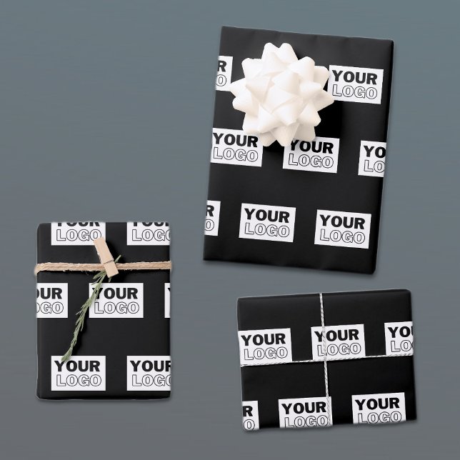 Feuille De Papier Cadeau Votre logo ou conception | Fond de couleur modifia (Créateur téléchargé)