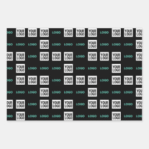 Feuille De Papier Cadeau Votre logo ou image   motif zig zag avec 2 images