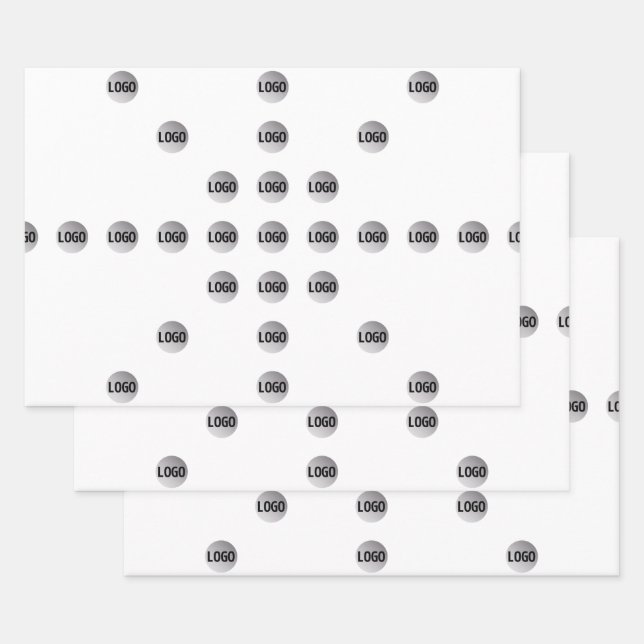 Feuille De Papier Cadeau Votre logo ou toute image téléchargée | Motif en é (Lot)