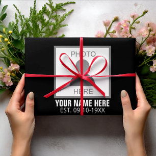 Feuille De Papier Cadeau Votre photo ici Nom et âge