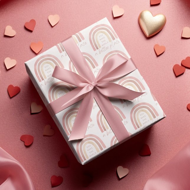 Feuille De Papier Cadeau Vous Faites Du Monde Un Meilleur Endroit Des Feuil (Empower someone special with these, "You make the world a better place" wrapping paper sheets! )