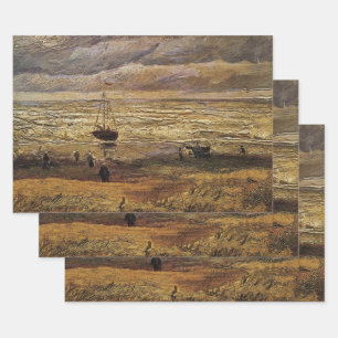 Feuille De Papier Cadeau Vue de la mer à Scheveningen par Vincent van Gogh