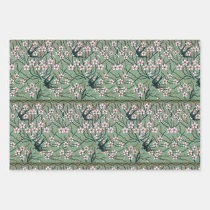 Feuille De Papier Cadeau Walter Crane Hirondelles et amandes