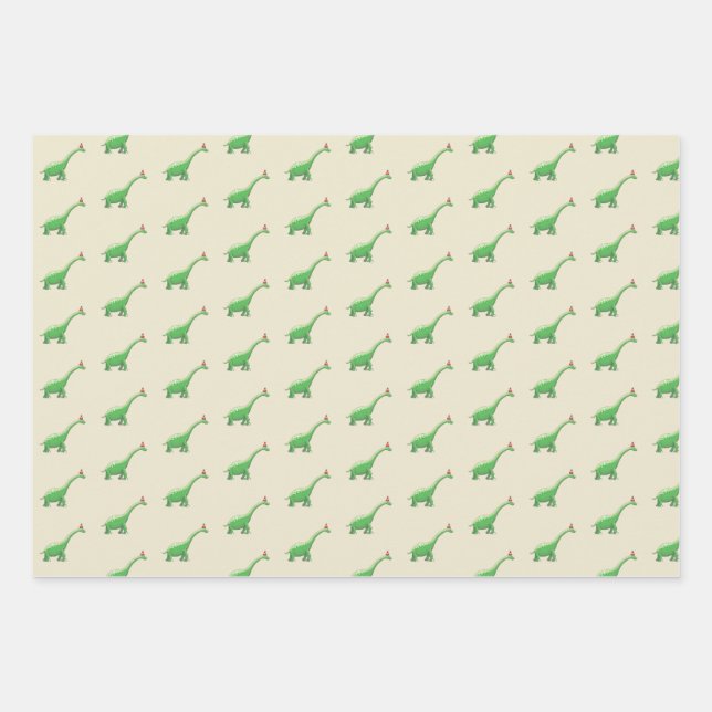 Feuille De Papier Cadeau Walter le Dinosaure (Devant)