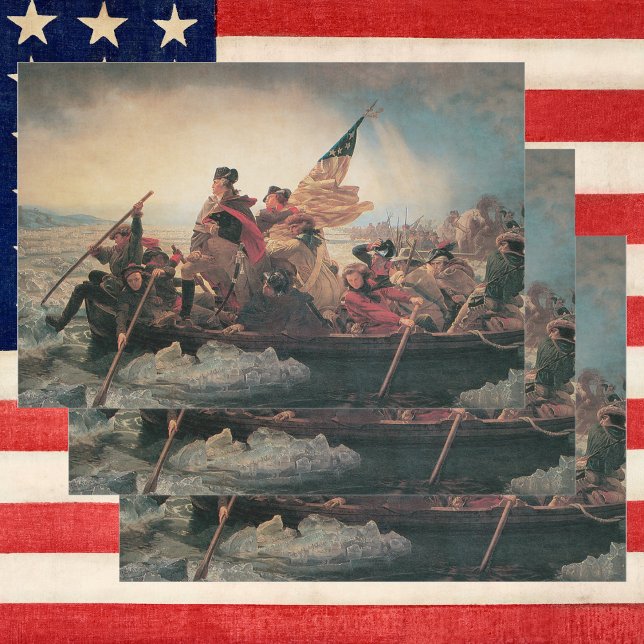 Feuille De Papier Cadeau Washington Traverser le Delaware par Emanuel Leutz (Washington Crossing the Delaware by Emanuel Leutze Wrapping Paper Sheets)