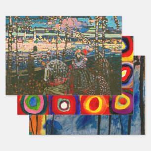 Feuille De Papier Cadeau Wassily Kandinsky Le Couple à Cheval Art Russe