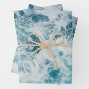 Feuille De Papier Cadeau Water bleu