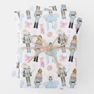 Feuille De Papier Cadeau Watercolor Christmas Nutcracker Wreath