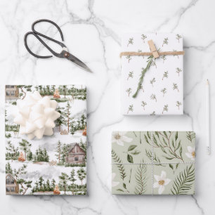 Feuille De Papier Cadeau Watercolor Forest