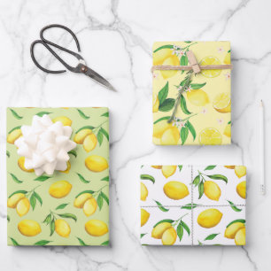 Feuille De Papier Cadeau Watercolor Lemon
