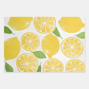 Feuille De Papier Cadeau Watercolor Lemon