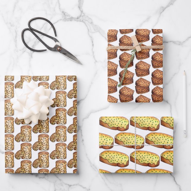 Feuille De Papier Cadeau Welsh Foods Welshcakes Bara Brith Rarebit Wales UK (Recto)