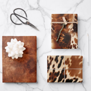 Feuille De Papier Cadeau Western Brown Howdy Cowboy Brown Cpwhide