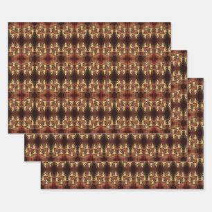Feuille De Papier Cadeau Western Rustic Bull Skull Pays Style Plaid