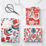 Feuille De Papier Cadeau Whimsical Nordic Christmas Birds<br><div class="desc">Enveloppez vos cadeaux à ceux qui vous sont chers avec ce papier d'emballage festif avec 3 modèles d'oiseaux fantaisistes différents. 
Sélectionnez "Cliquez pour customiser plus loin" pour personnaliser la couleur de l'arrière - plan ou ajuster la taille du motif. N'hésitez pas à me contacter pour toute question.</div>