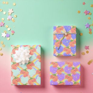 Feuille De Papier Cadeau Whimsical Pastel Puking Citrouilles