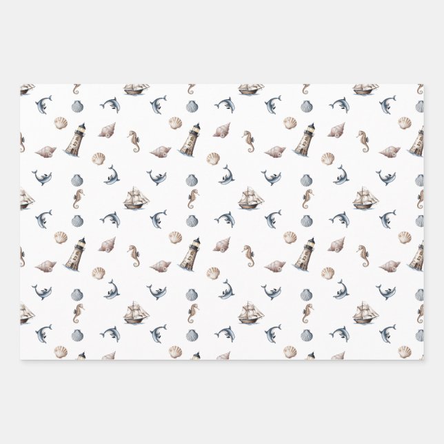 Feuille De Papier Cadeau Whispers Océaniques ! (Devant)