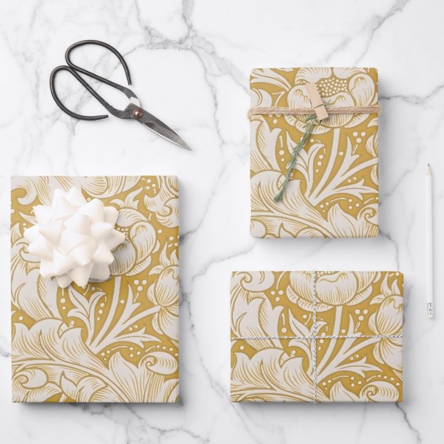 Feuille De Papier Cadeau William Morris Bachelor's Button Flower Classic (Recto)