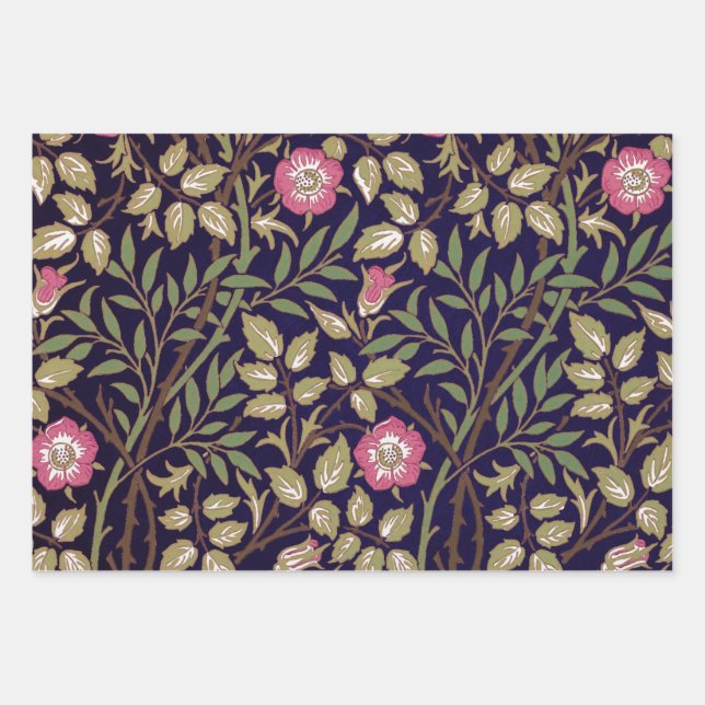 Feuille De Papier Cadeau William Morris Briquet Floral Art nouveau (Devant)