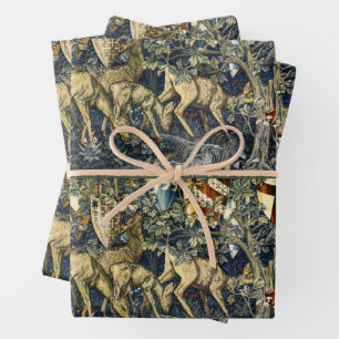 Feuille De Papier Cadeau William Morris Cerfs et Écussons dans un Royaume V