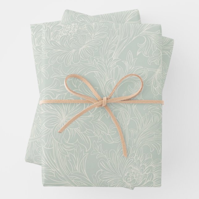 Feuille De Papier Cadeau William Morris Chrysanthemum Motif Enveloppement P (En situation)