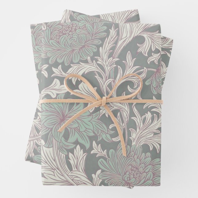 Feuille De Papier Cadeau William Morris Chrysanthemum Motif Enveloppement P (En situation)