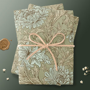 Feuille De Papier Cadeau William Morris Chrysanthemum Motif Enveloppement P