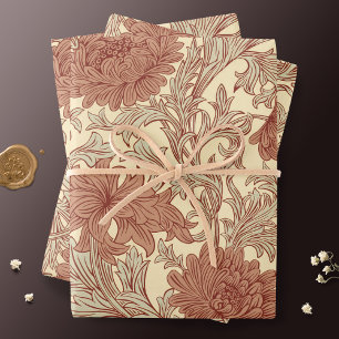Feuille De Papier Cadeau William Morris Chrysanthemum Motif Enveloppement P