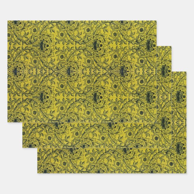 Feuille De Papier Cadeau William Morris Conception #1 (Lot)